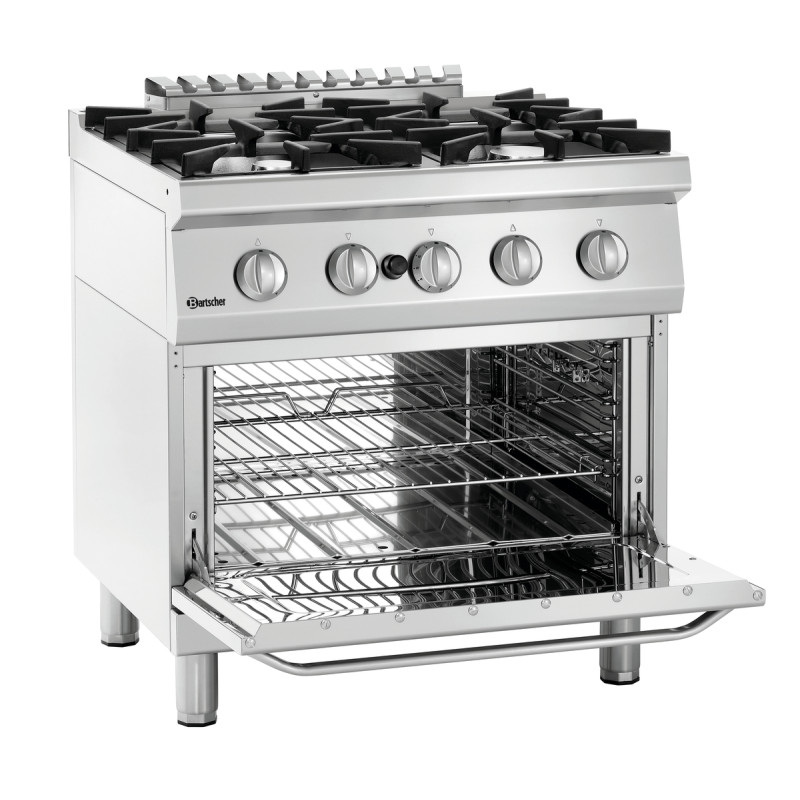 Fornello a 4 fuochi con forno a gas GN 2/1 Serie 700 Fornello a 4 fuochi con forno a gas GN 2/1 Serie 700