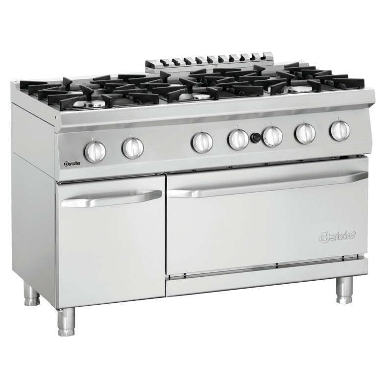 Forno a 6 fuochi con forno a gas GN 2/1 e armadio Serie 700 Forno a 6 fuochi con forno a gas GN 2/1 e armadio Serie 700