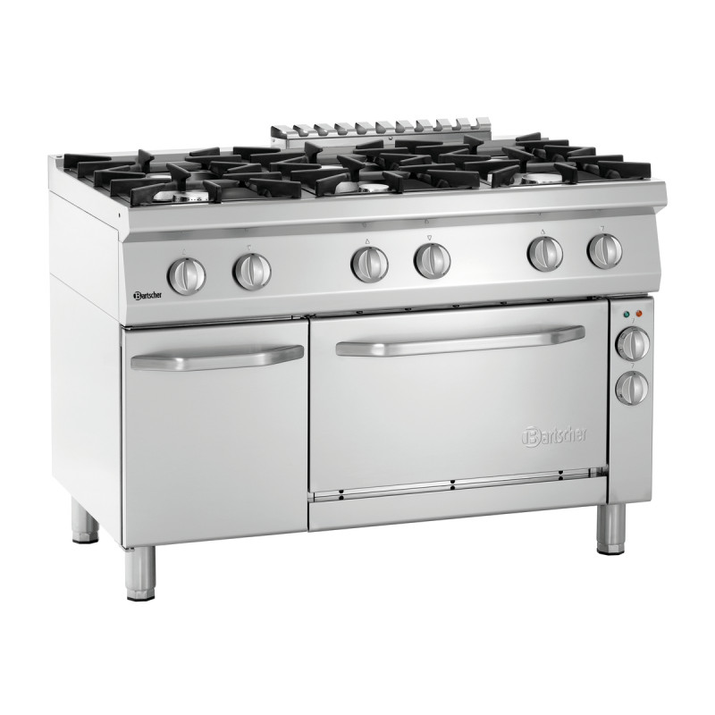 Forno a 6 fuochi con forno elettrico GN 1/1 e armadio Serie 700 Forno a 6 fuochi con forno elettrico GN 1/1 e armadio Serie 700