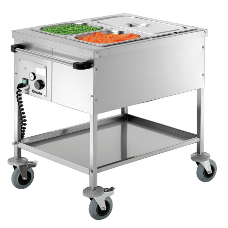 Carrello per bagnomaria senza acqua - 2 GN 1/1
