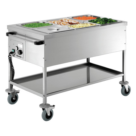 Carrello per bagnomaria senza acqua - 3 GN 1/1