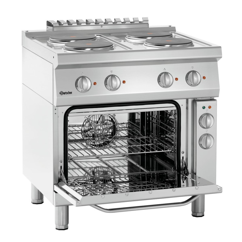 Forno a 4 fuochi con forno elettrico GN1/1 Serie 700 Forno a 4 fuochi con forno elettrico GN1/1 Serie 700