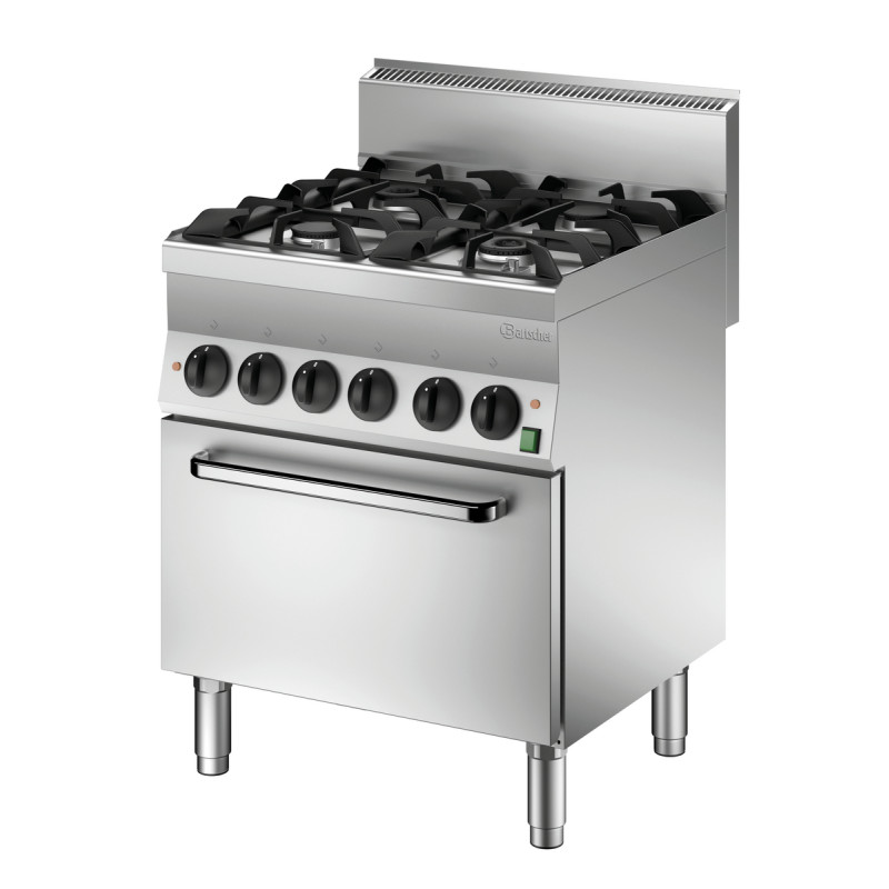Fornello a 4 fuochi con forno elettrico GN1/1 Serie 650 Fornello a 4 fuochi con forno elettrico GN1/1 Serie 650