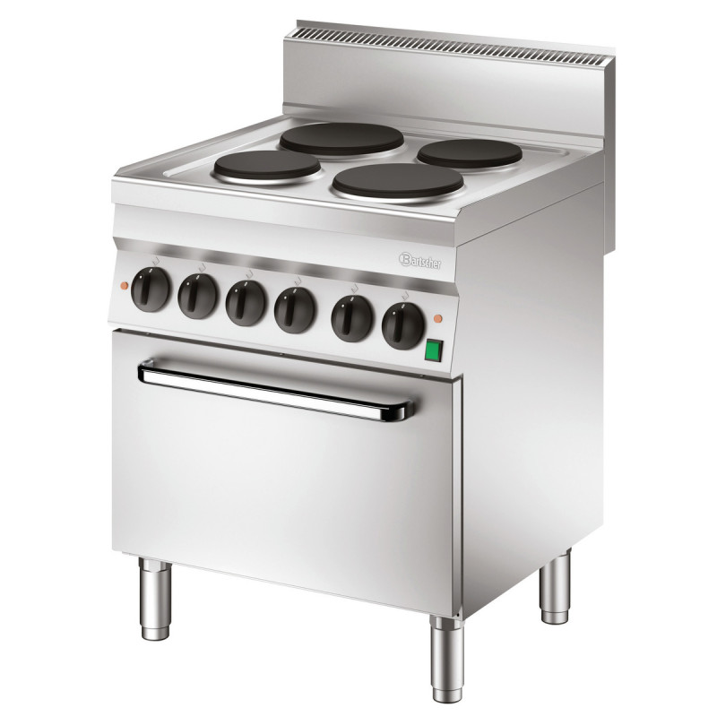 Forno a 4 fuochi con forno elettrico GN1/1 Serie 650 Forno a 4 fuochi con forno elettrico GN1/1 Serie 650