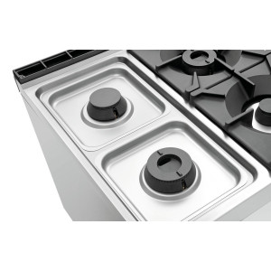 Fornello a 6 fuochi vivi serie 900 - Base aperta del marchio Bartscher