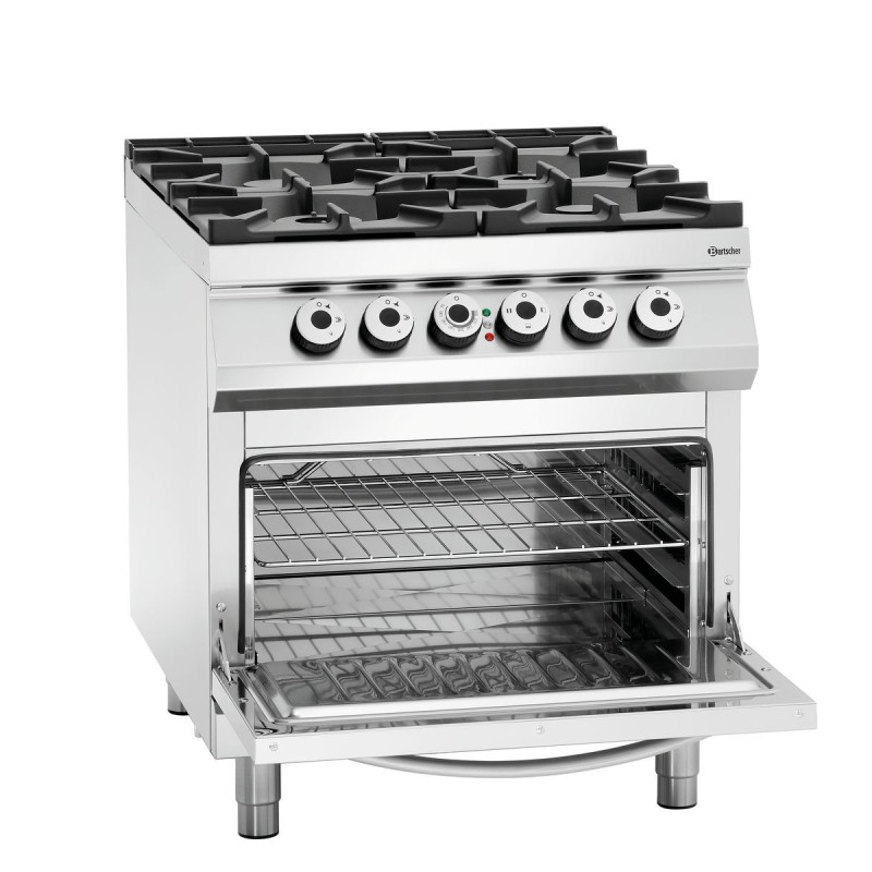 Forno a 4 fuochi vivi serie 900 - Forno elettrico GN 2/1 della marca Bartscher. Forno a 4 fuochi vivi serie 900 - Forno elettrico GN 2/1 della marca Bartscher.