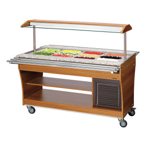 Scivolo a pioli per buffet riscaldato e refrigerato - 4 x GN 1/1