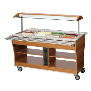 Scivolo a pioli per buffet riscaldato e refrigerato - 4 x GN 1/1