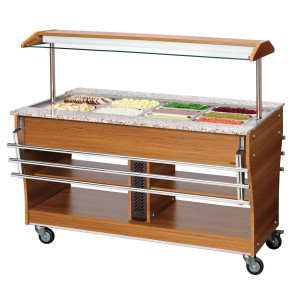 Scivolo a pioli per buffet riscaldato e refrigerato - 4 x GN 1/1