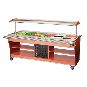 Scivolo a pioli per buffet riscaldato e refrigerato - 6 x GN 1/1