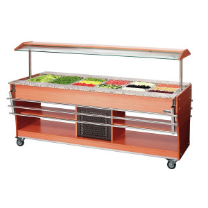 Scivolo a pioli per buffet riscaldato e refrigerato - 6 x GN 1/1