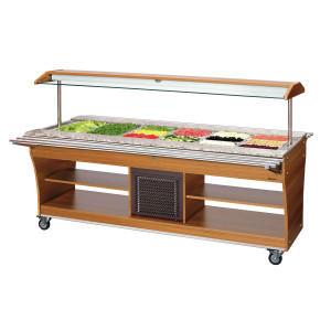 Scivolo a pioli per buffet riscaldato e refrigerato - 6 x GN 1/1
