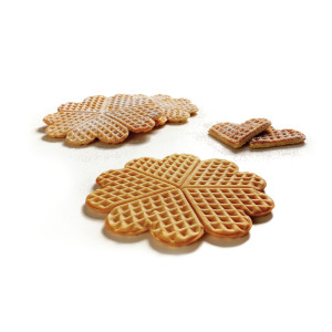 Piastra per waffle professionale doppia - 2 x 5 waffle a forma di cuore - Bartscher