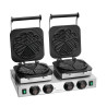 Piastra per waffle professionale doppia - 2 x 5 waffle a forma di cuore - Bartscher