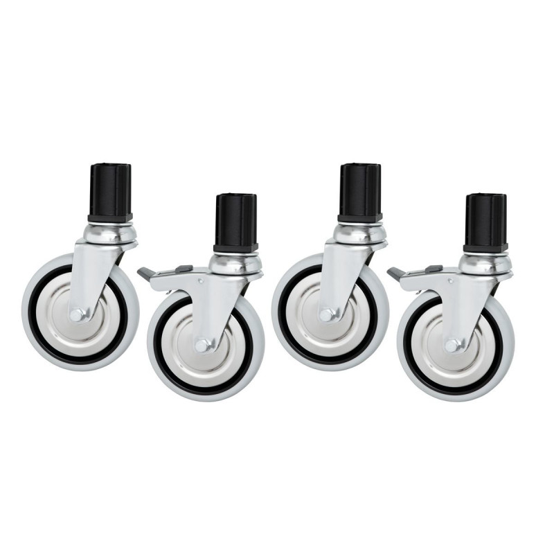 Ruote 4A girevoli in acciaio inox con freni - Bartscher Ruote 4A girevoli in acciaio inox con freni - Bartscher