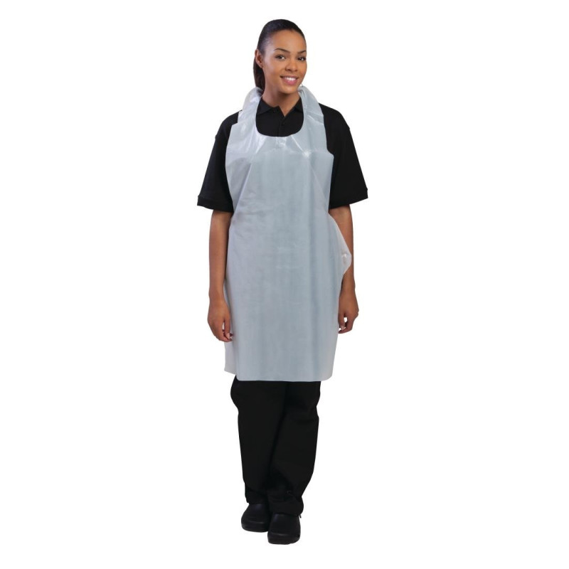 Grembiule monouso bianco in polietilene - Lotto da 100 - FourniResto - Fourniresto Grembiule monouso bianco in polietilene - Lotto da 100 - FourniResto - Fourniresto