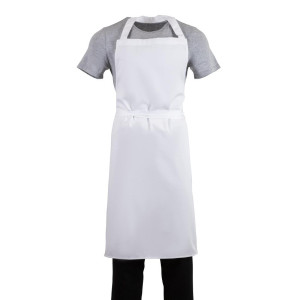 Grembiule Bavaglino Bianco - Taglia XL 915 X 1066 mm - Abbigliamento da chef bianco - Fourniresto