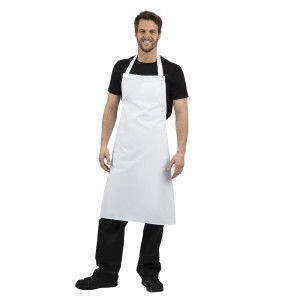 Grembiule Bavaglino Bianco - Taglia XL 915 X 1066 mm - Abbigliamento da chef bianco - Fourniresto