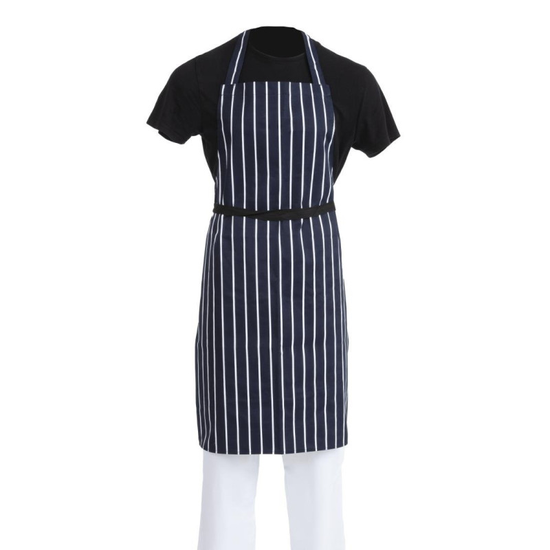 Grembiule Bavaglino Senza Tasca a Righe Blu e Bianco 965 x 710 mm - Abbigliamento da Chef Whites - Fourniresto Grembiule Bavaglino Senza Tasca a Righe Blu e Bianco 965 x 710 mm - Abbigliamento da Chef Whites - Fourniresto