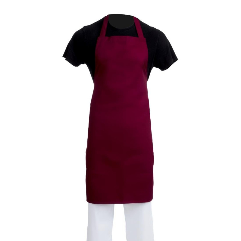Grembiule Bavaglino Bordeaux in Policotone 710 X 970 mm - Abbigliamento per Chef Whites - Fourniresto Grembiule Bavaglino Bordeaux in Policotone 710 X 970 mm - Abbigliamento per Chef Whites - Fourniresto