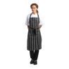 Grembiule da cucina a righe nero e bianco 760 x 970 mm - Abbigliamento da chef bianco - Fourniresto