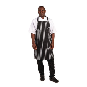 Grembiule da cucina a righe nero e bianco 760 x 970 mm - Abbigliamento da chef bianco - Fourniresto