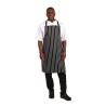 Grembiule da cucina a righe nero e bianco 760 x 970 mm - Abbigliamento da chef bianco - Fourniresto