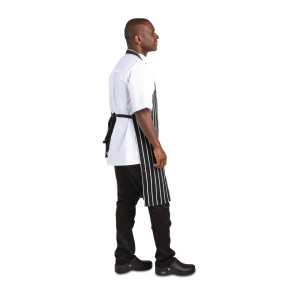 Grembiule da cucina a righe nero e bianco 760 x 970 mm - Abbigliamento da chef bianco - Fourniresto