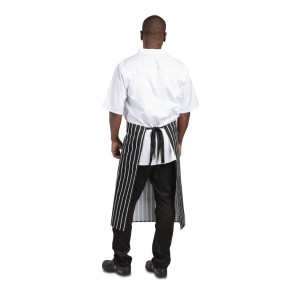 Grembiule da cucina a righe bianche e nere 760 x 970 mm - Abbigliamento da chef bianco - Fourniresto