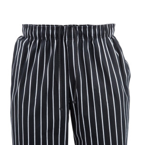 Pantaloni da cucina unisex a righe nere e bianche - Taglia L - Chef Works - Fourniresto