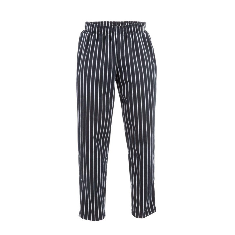 Pantaloni da cucina unisex a righe nere e bianche - Taglia XL - Chef Works - Fourniresto Pantaloni da cucina unisex a righe nere e bianche - Taglia XL - Chef Works - Fourniresto
