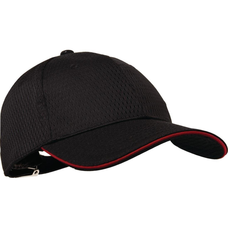 Cappellino da baseball Cool Vent nero con bordo rosso - Taglia unica - Chef Works - Fourniresto Cappellino da baseball Cool Vent nero con bordo rosso - Taglia unica - Chef Works - Fourniresto