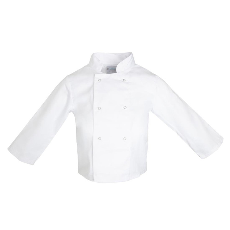 Giacca da cucina bianca per bambini - Taglia S/M 5/7 anni - Abbigliamento da chef bianco - Fourniresto Giacca da cucina bianca per bambini - Taglia S/M 5/7 anni - Abbigliamento da chef bianco - Fourniresto