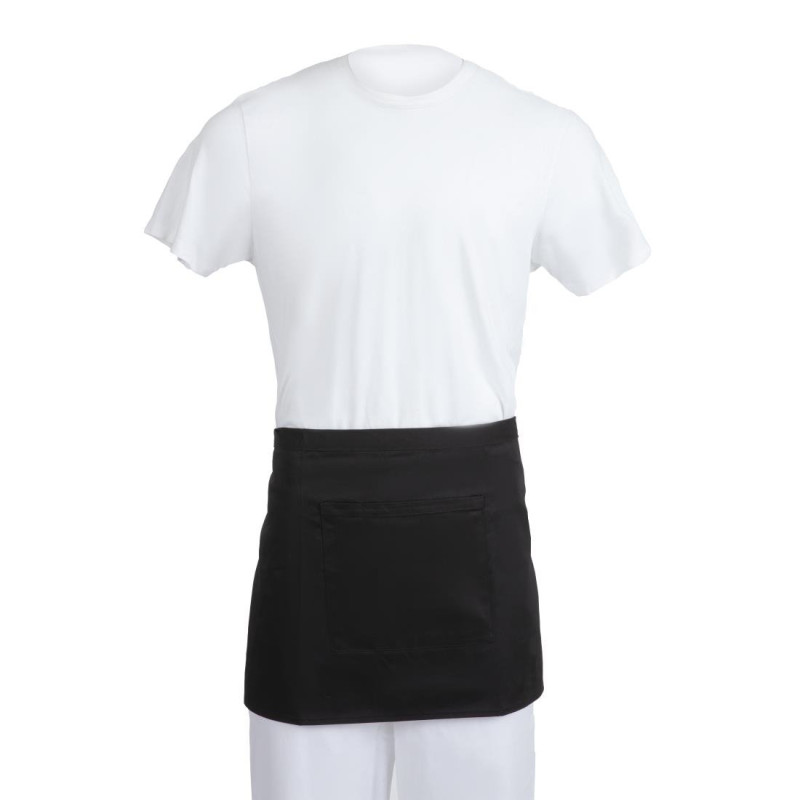 Grembiule da cameriere corto nero in policotone 373 x 750 mm - Whites Chefs Clothing - Fourniresto Grembiule da cameriere corto nero in policotone 373 x 750 mm - Whites Chefs Clothing - Fourniresto