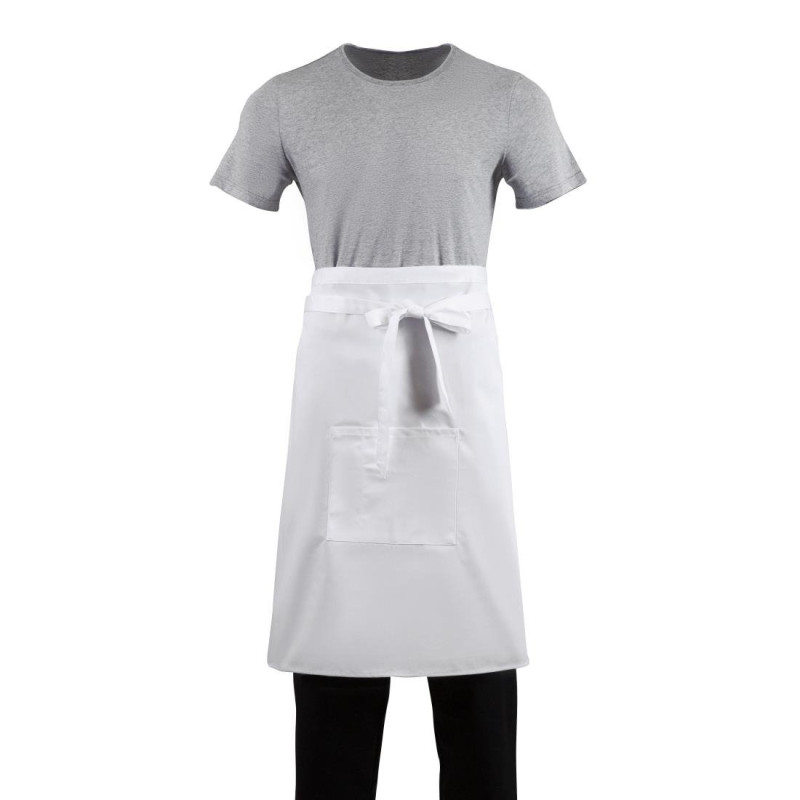 Grembiule da cameriere standard bianco 1000 x 700 mm - Abbigliamento da chef Whites - Fourniresto Grembiule da cameriere standard bianco 1000 x 700 mm - Abbigliamento da chef Whites - Fourniresto