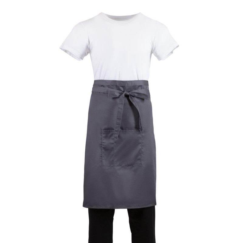 Grembiule da cameriere grigio antracite in policotone 1000 x 700 mm - Whites Chefs Clothing - Fourniresto Grembiule da cameriere grigio antracite in policotone 1000 x 700 mm - Whites Chefs Clothing - Fourniresto