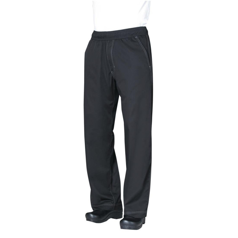 Pantaloni da cucina unisex Baggy neri - Taglia L - Chef Works - Fourniresto Pantaloni da cucina unisex Baggy neri - Taglia L - Chef Works - Fourniresto