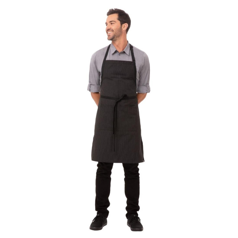 Grembiule Bavaglino a Righe Sottili 610 x 850 mm - Chef Works - Fourniresto Grembiule Bavaglino a Righe Sottili 610 x 850 mm - Chef Works - Fourniresto
