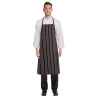 Grembiule Bavaglia Tessuto Premium a Righe Nere e Bianche - Chef Works - Fourniresto