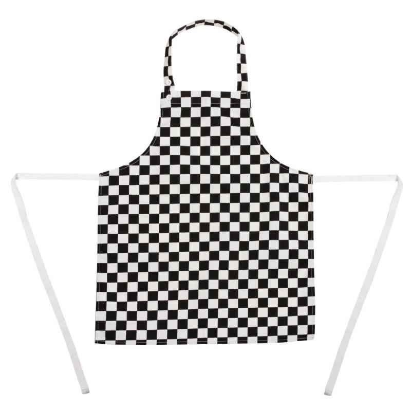 Grembiule Bavaglino a Quadretti Bianchi e Neri per Bambino - Abbigliamento da Chef Bianco - Fourniresto Grembiule Bavaglino a Quadretti Bianchi e Neri per Bambino - Abbigliamento da Chef Bianco - Fourniresto