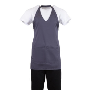 Grembiule da cameriere Collo a V Grigio Antracite in Policotone 838 x 698 mm - Whites Chefs Clothing - Fourniresto
