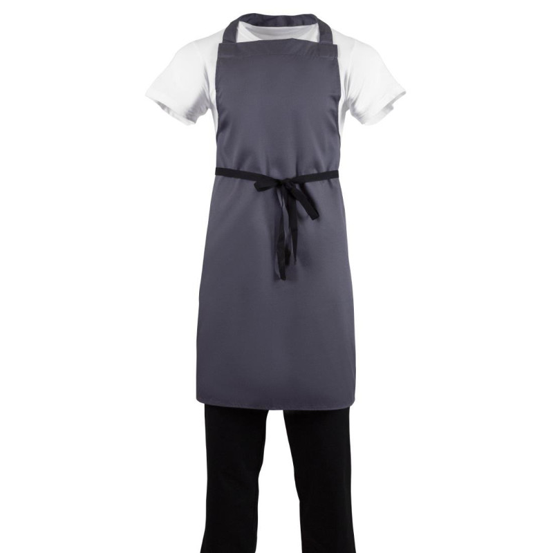 Grembiule Bavaglino Grigio Antracite in Policotone 711 x 965 mm - Whites Chefs Clothing - Fourniresto Grembiule Bavaglino Grigio Antracite in Policotone 711 x 965 mm - Whites Chefs Clothing - Fourniresto