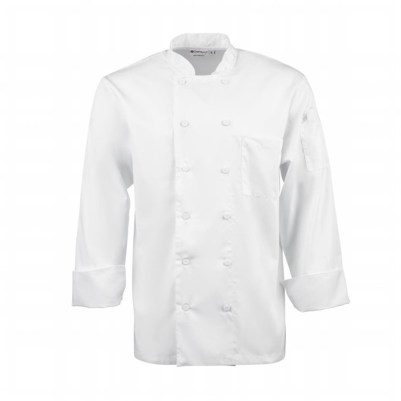 Giacca da cucina unisex bianca a maniche lunghe Calgary - Taglia L - Chef Works - Fourniresto Giacca da cucina unisex bianca a maniche lunghe Calgary - Taglia L - Chef Works - Fourniresto