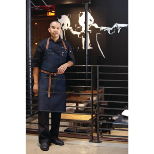 Grembiule Bavaglino Indigo Memphis in Cotone 760 x 865 mm - Chef Works - Fourniresto