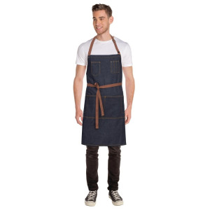 Grembiule Bavaglino Indigo Memphis in Cotone 760 x 865 mm - Chef Works - Fourniresto