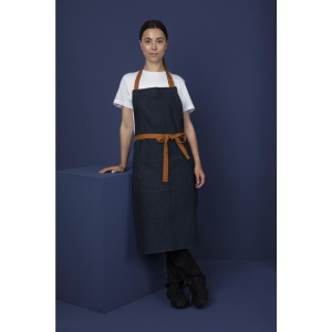 Grembiule da cameriere in denim blu con cintura in cotone 1000 x 700 mm - Whites Chefs Clothing - Fourniresto