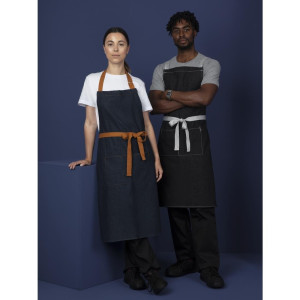 Grembiule da cameriere in denim blu con cintura in cotone 1000 x 700 mm - Whites Chefs Clothing - Fourniresto