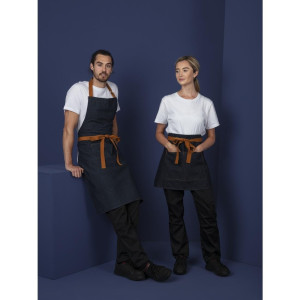 Grembiule da cameriere in denim blu con cintura in cotone 1000 x 700 mm - Whites Chefs Clothing - Fourniresto
