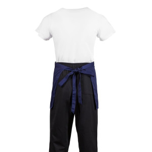 Grembiule da cameriere corto blu scuro in policotone 373 x 750 mm - Whites Chefs Clothing - Fourniresto
