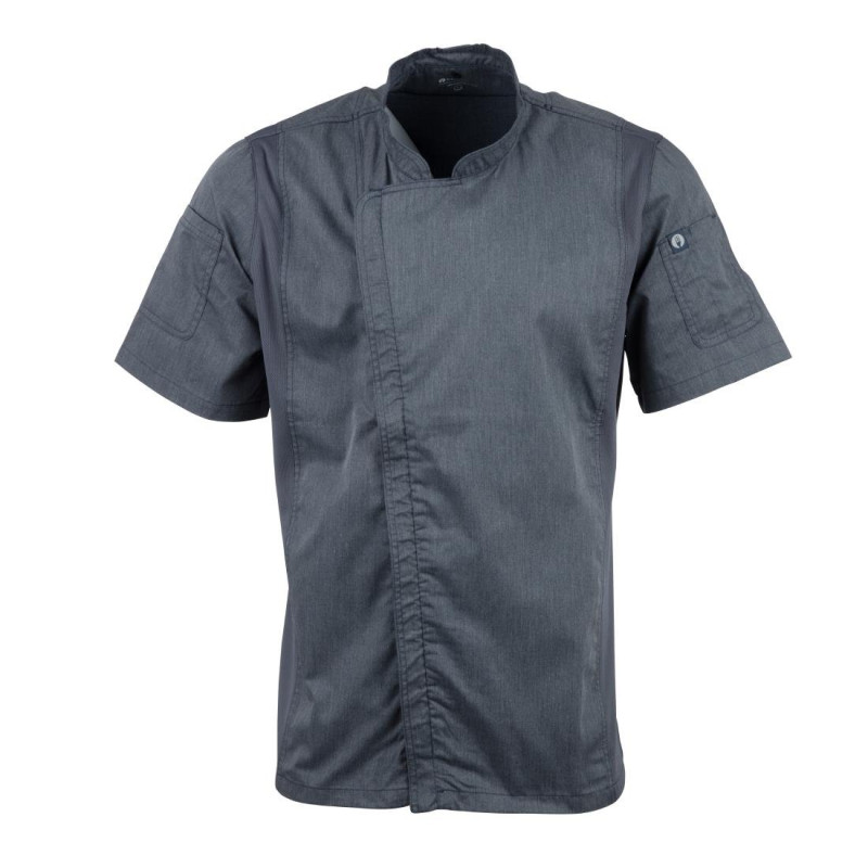 Giacca da cucina unisex a maniche corte con zip blu inchiostro - Taglia M - Chef Works - Fourniresto Giacca da cucina unisex a maniche corte con zip blu inchiostro - Taglia M - Chef Works - Fourniresto